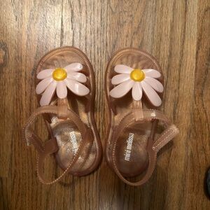 Mini Melissa Kids Sandals with Pink and Yellow Flowers